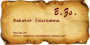 Bakator Zsuzsanna névjegykártya